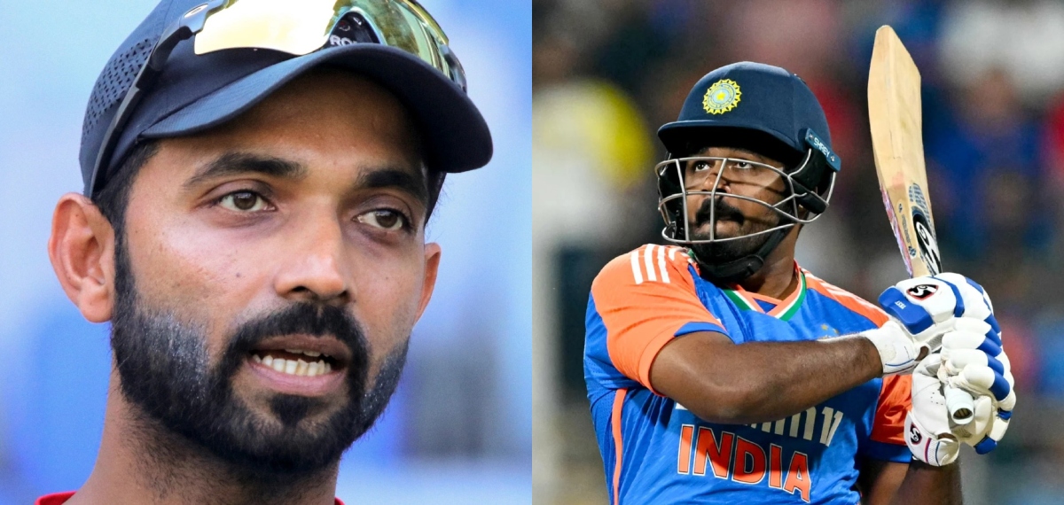 'സഞ്ജുവിനെ ഒരിക്കലും ആ പൊസിഷനിൽ നിന്ന് മാറ്റരുത്'; ടി 20 ലോകകപ്പിനുള്ള ബാറ്റിങ്ങ് ഓർഡർ നിർദേശിച്ച് രഹാനെ