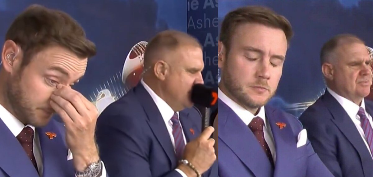 'കമന്ററി ബോക്‌സില്‍ തന്നെ ഇരുന്നോ'; കണ്ണീരണിഞ്ഞ സ്റ്റുവര്‍ട്ട് ബ്രോഡിനെ ട്രോളി മാത്യു ഹെയ്ഡന്‍, വീഡിയോ