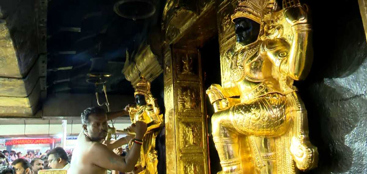 ശബരിമലയിലെ ദ്വാരപാലക ശിൽപങ്ങളുടെ സ്വർണം പൂശിയ പാളി പുനഃസ്ഥാപിച്ചു