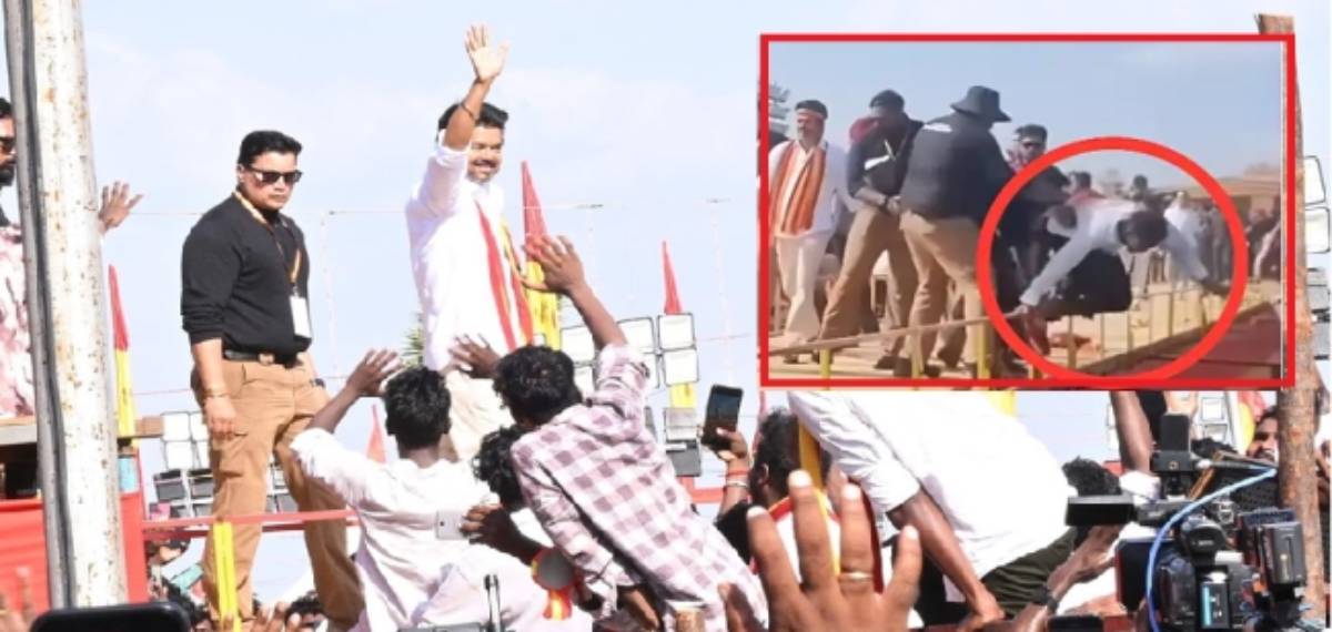 ടിവികെ യോഗത്തില്‍ പങ്കെടുത്ത യുവാവിനെ തള്ളിയിട്ടെന്ന് പരാതി; നടന്‍ വിജയ് അടക്കമുള്ളവര്‍ക്കെതിരെ കേസ്