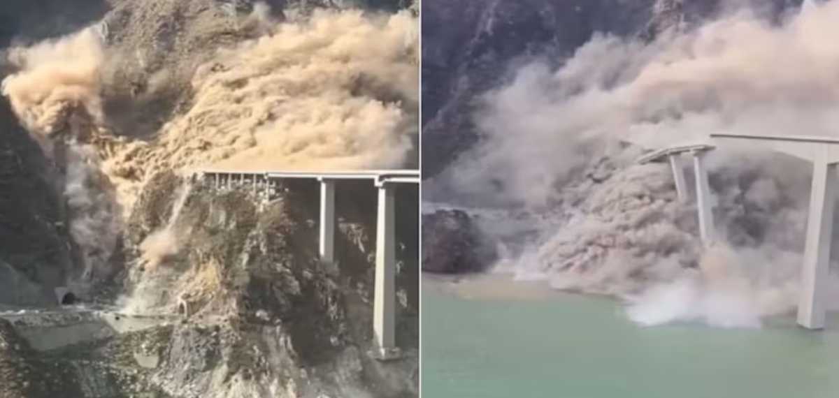 പുതിയ പാലം തകർന്നു; ചൈനയിൽ നിന്നുള്ള വീഡിയോ വൈറൽ