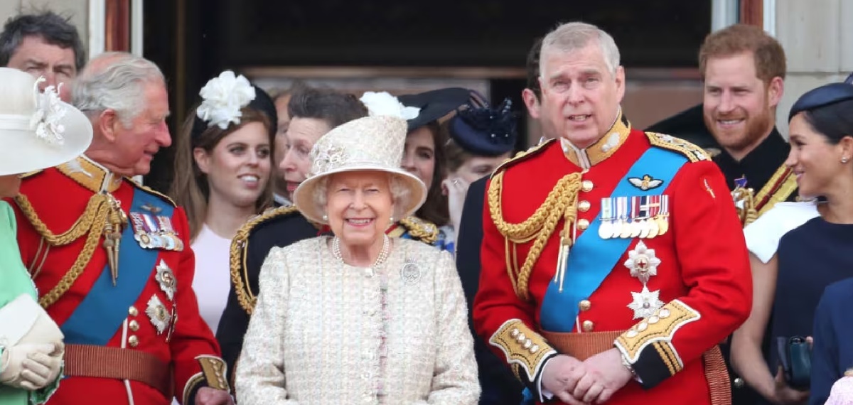 Prince Andrew was standing along with his mother, Queen Elizabeth, and other members of the Royal Family on the balcony of Buckingham Palace in June 2019.