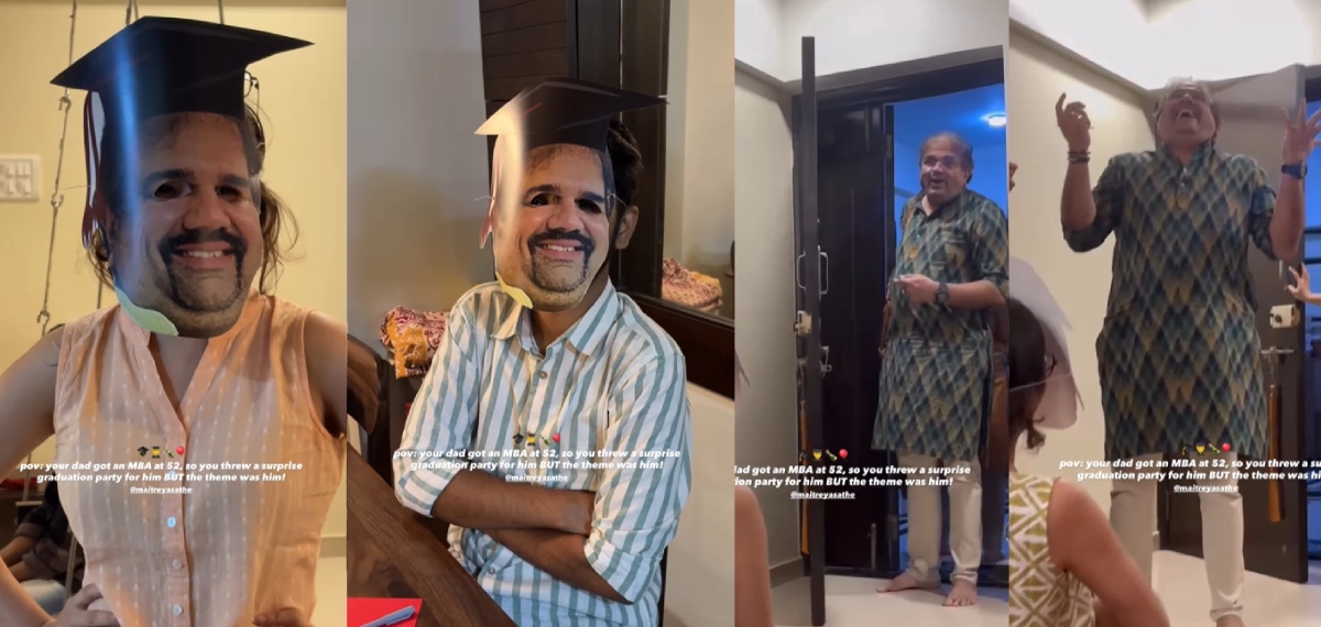 'Proud Dad Moment' ; 52-ാം വയസ്സിലെ ബിരുദനേട്ടത്തിന് മക്കളുടെ സർപ്രൈസ് പാർട്ടി; മനസിനാകെ കുളിരെന്ന് നെറ്റിസൺസ്