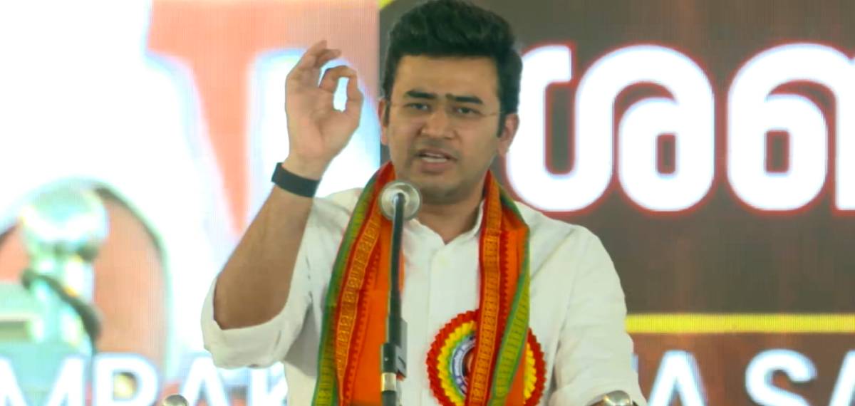 'ഹിന്ദു വിരുദ്ധതയില്‍ സിദ്ധരാമയ്യയും പിണറായി വിജയനും സ്റ്റാലിനും ത്രിമൂര്‍ത്തികള്‍': തേജസ്വി സൂര്യ