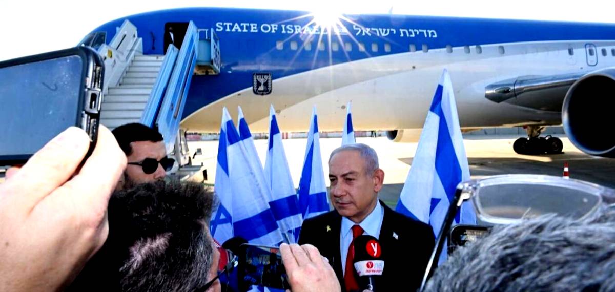 Israeli Prime Minister Benjamin Netanyahu flew to New York on Thursday morning on Israel’s very own version of Air Force One, a 25-year-old Boeing 767 which is commonly known as the ‘Wings of Zion.’