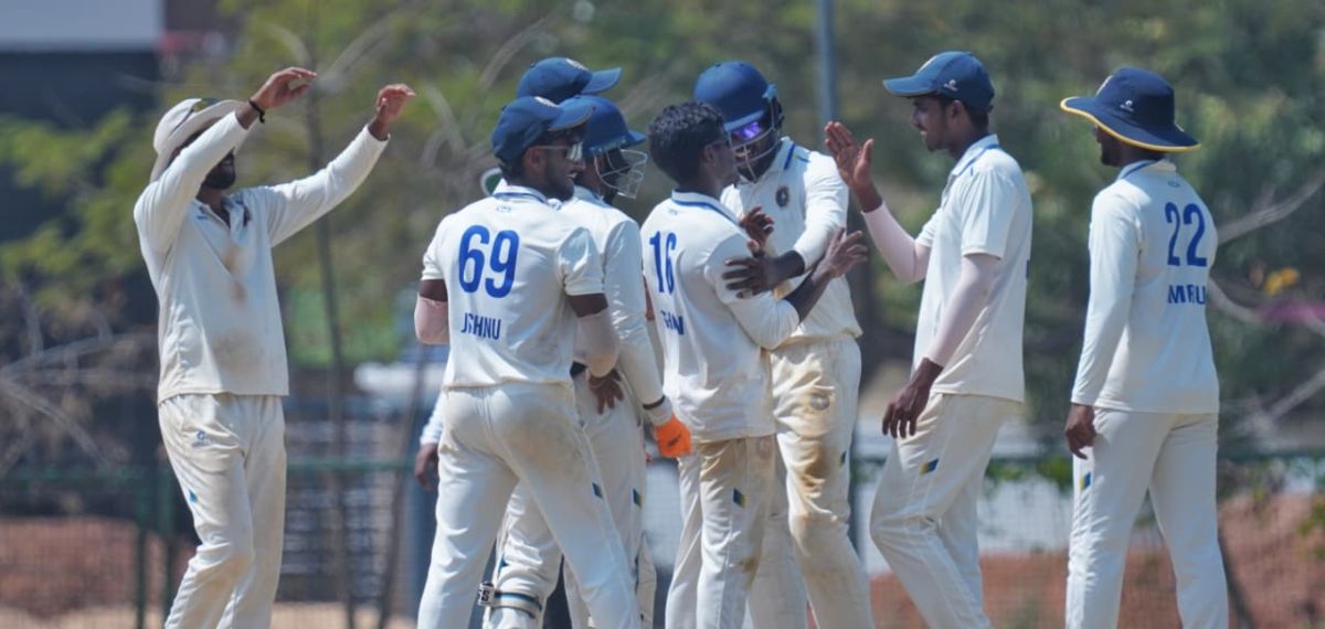 ബോളിങ്ങിലും തിളങ്ങി ഷോൺ റോജർ; ഗോവയ്ക്കെതിരെ കേരളത്തിന് 84 റൺസിന്റെ ഒന്നാം ഇന്നിങ്സ് ലീഡ്