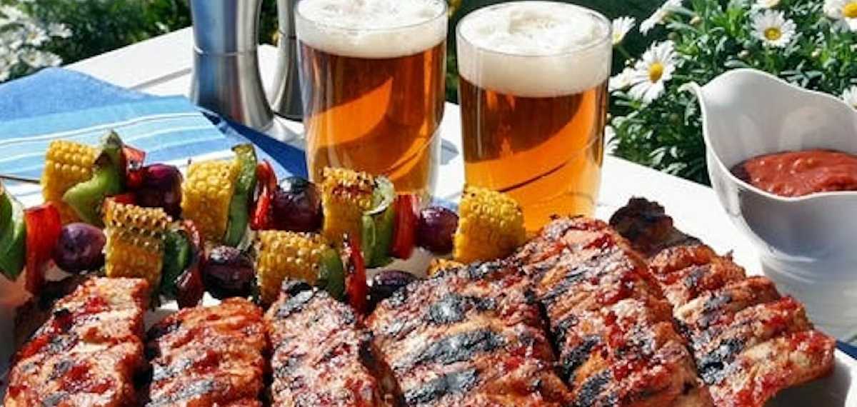 beer and grilled meat