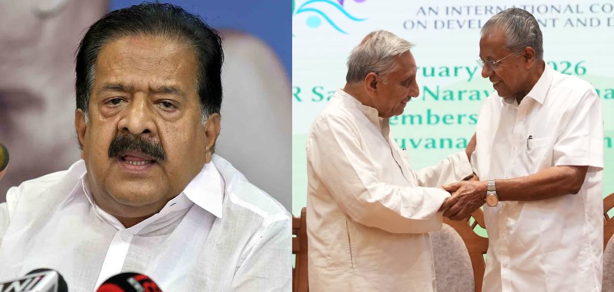 'മുഖ്യമന്ത്രിയെ ഗാന്ധിയെന്ന് പറയാത്തത് തന്നെ ഭാഗ്യം, മണിശങ്കർ അയ്യർ പാർട്ടിയിൽ ഇല്ല'; തള്ളി രമേശ് ചെന്നിത്തല