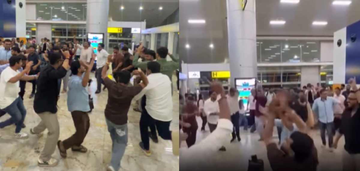 ഫ്‌ളൈറ്റ് അഞ്ച് മണിക്കൂർ വൈകി; സങ്കടപ്പെട്ട യാത്രക്കാർക്ക് 'ഗർബ ഡാൻസ് നൈറ്റ്' എയർപോർട്ടിൽ ഒരുക്കി ജീവനക്കാർ