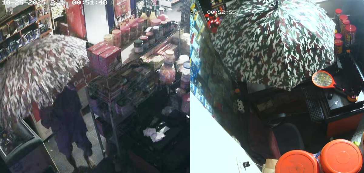 കുട ചൂടിവന്ന് CCTV ക്യാമറകൾ തിരിച്ചുവെച്ചു; സൂപ്പർമാര്ക്കറ്റിൽ നിന്ന് മോഷ്ടാവ് കവര്ന്നത് ഒരു ലക്ഷം രൂപ
