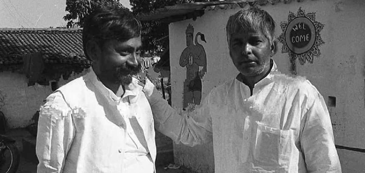 An old photo of Bihar chief minister Nitish Kumar with RJD supremo Lalu Prasad Yadav