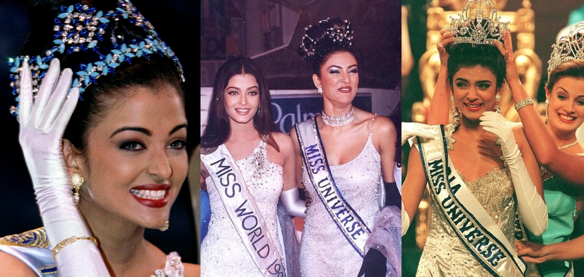 Susmita as miss universe and Aiswarya as Miss World