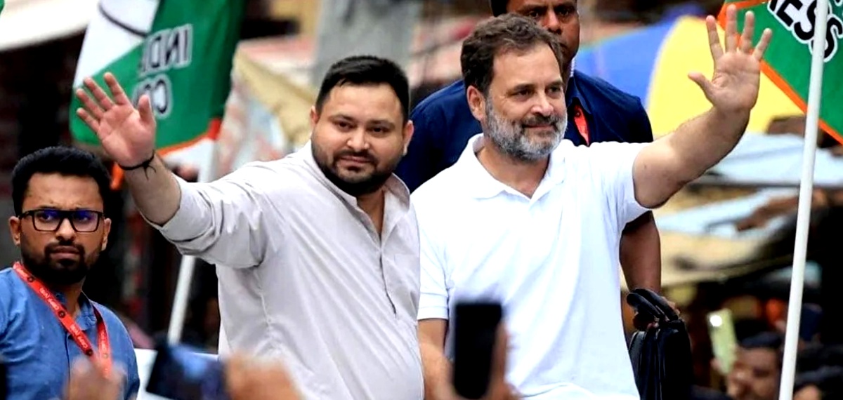 "Voter Adhikaar Yatra" which included all Mahagathbandhan leaders and was led by Congress leader Rahul Gandhi. Tejashwi was part of the Voter Adhikaar Yatra, but the limelight was hogged by Rahul - who has been leading a campaign against alleged vote theft across the country accusing the Election Commission of helping the BJP