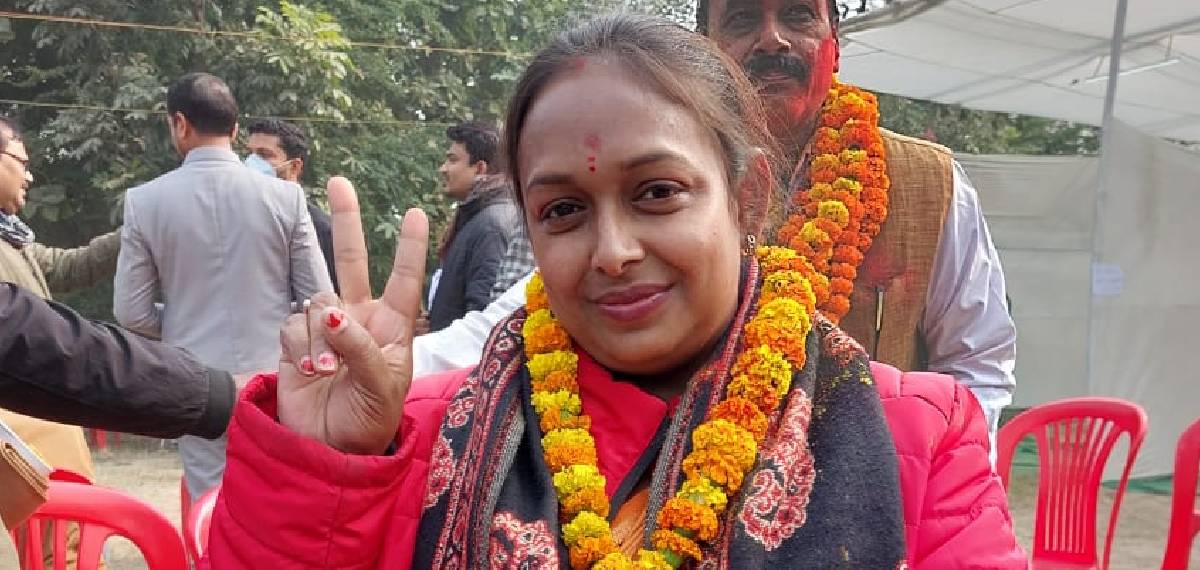 The wife of BJP MP Ajay Nishad from Muzaffarpur, Rama Nishad  from Aurai