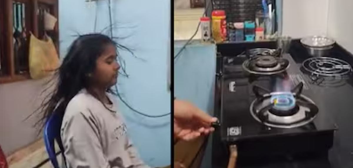വിരൽ കൊണ്ട് ഗ്യാസ് സ്റ്റൗ കത്തിച്ച് യുവതി; പിന്നിലൊരു ശാസ്ത്രമുണ്ട്! വീഡിയോ