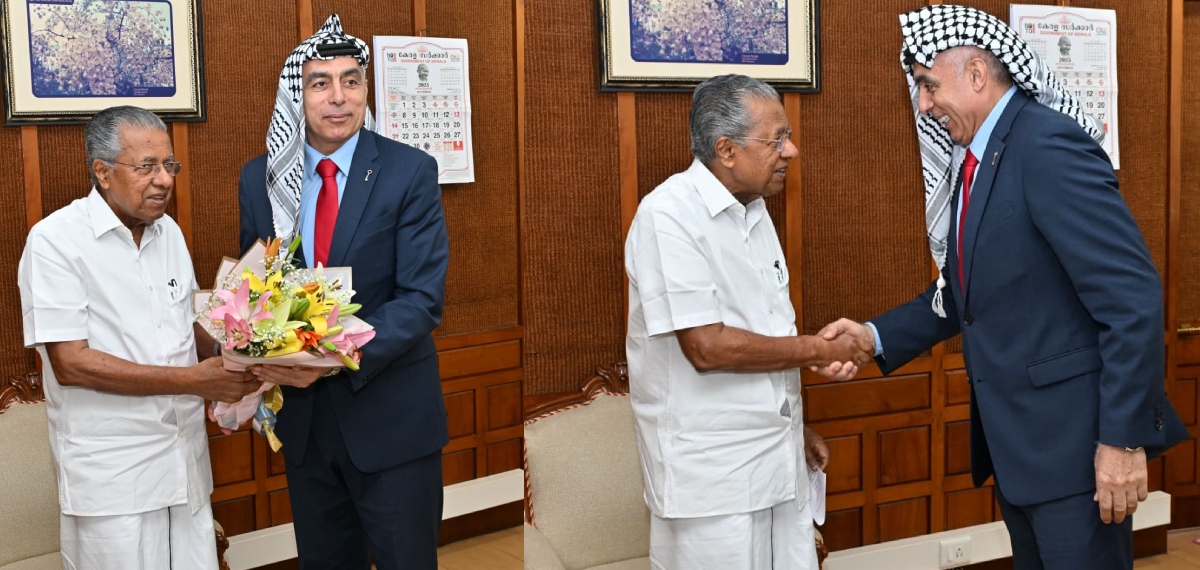 'കേരളം എന്നും പലസ്തീന്‍ ജനതയ്‌ക്കൊപ്പം'; ഇന്ത്യയിലെ പലസ്തീന്‍ അംബാസഡറുമായി കൂടിക്കാഴ്ച നടത്തി മുഖ്യമന്ത്രി