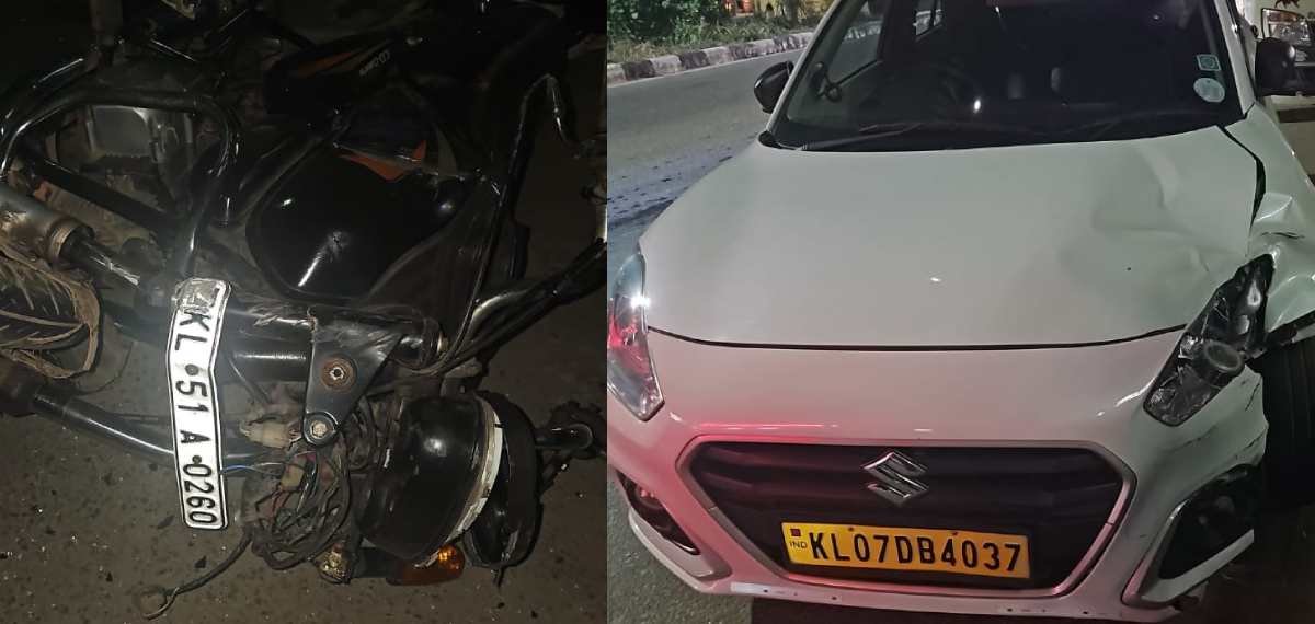 കൊച്ചി പത്തടിപ്പാലത്ത് കാർ ഇടിച്ച് ബൈക്ക് യാത്രികന് ദാരുണാന്ത്യം; ഒരാൾക്ക് പരിക്ക്