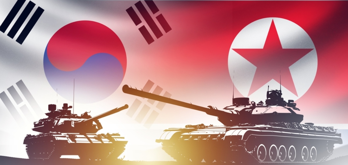 South and North Korea fight