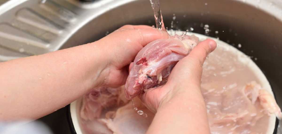 wash chicken too much