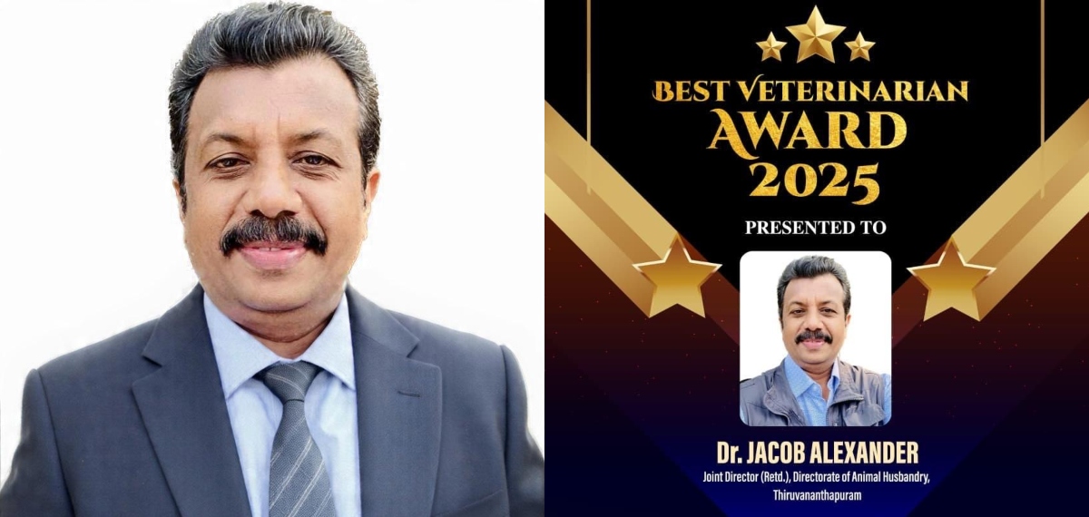 2025ലെ ബെസ്റ്റ് വെറ്ററിനറിയന് അവാർഡ് ഡോ. ജേക്കബ് അലക്സാണ്ടറിന്