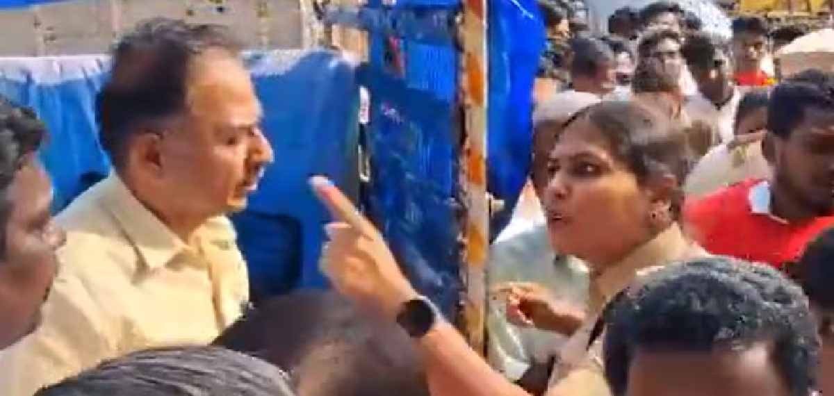 വിജയ്‌യുടെ അനുയായിയെ നിലയ്ക്ക്‌നിർത്തി ഐപിഎസ് ഉദ്യോഗസ്ഥ; വീഡിയോ വൈറൽ