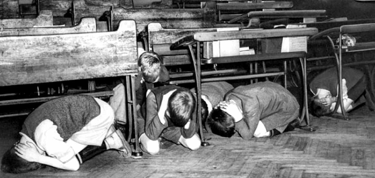 Instructional short aimed at school-aged children of the early 1950s that combines animation and live-action footage with voice-over narration to explain what to do to increase their chances of surviving the blast from an atomic bomb