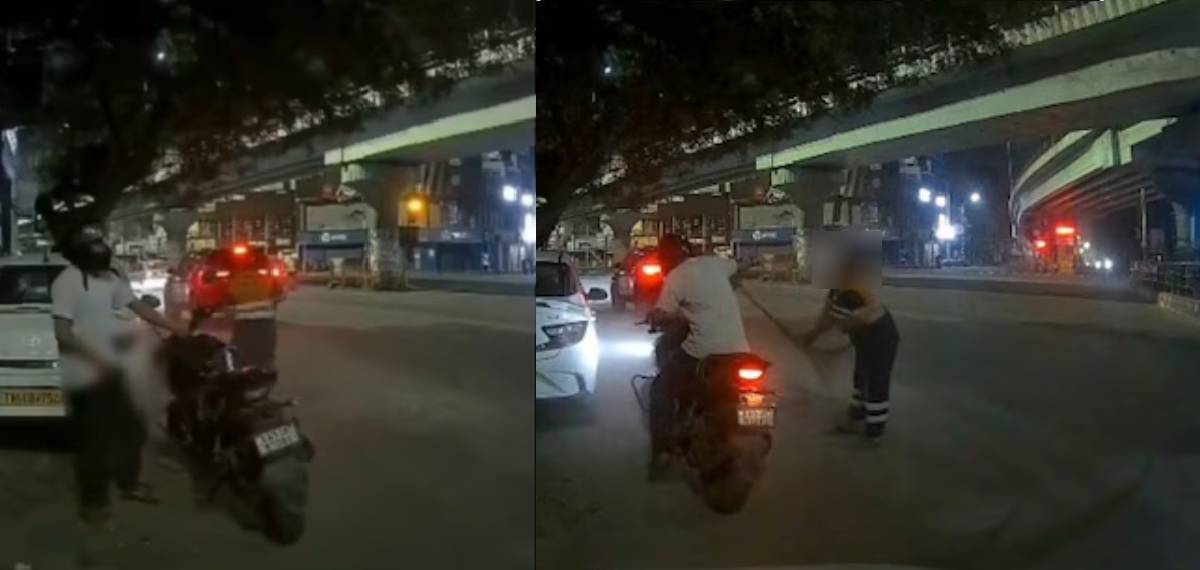 ശുചീകരണ തൊഴിലാളിക്ക് നേരെ ബൈക്കിലെത്തിയ യുവാവിന്റെ നഗ്നതാ പ്രദര്ശനം; ചൂല് കൊണ്ട് അടിച്ചോടിച്ച് സ്ത്രീ