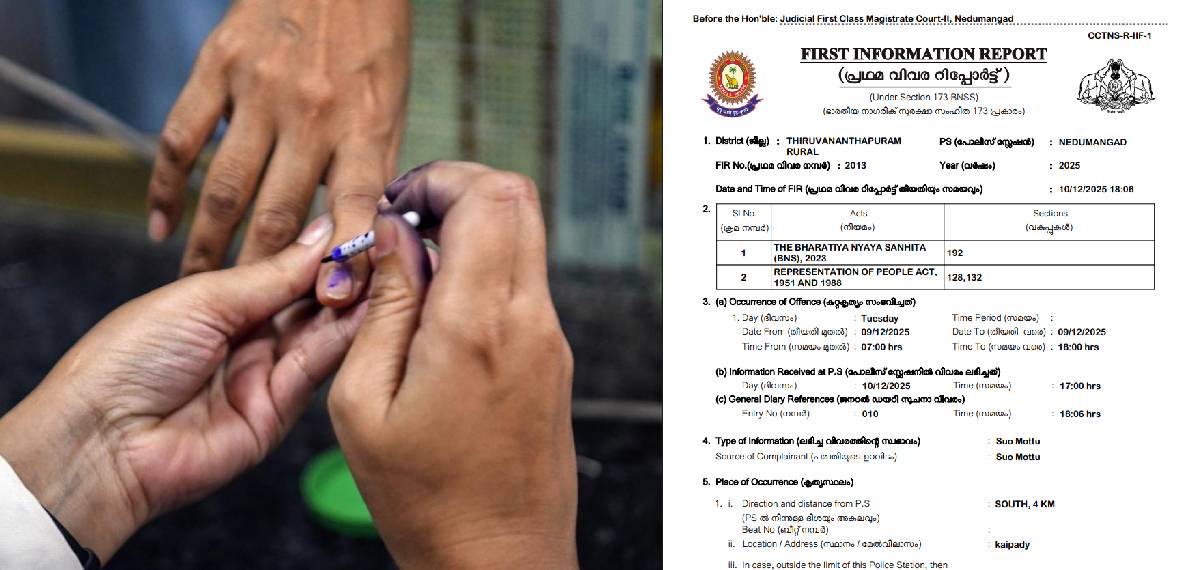 വോട്ട് ചിത്രീകരിച്ചു, ഇൻസ്റ്റഗ്രാമിൽ പങ്കുവെച്ചു; നെടുമങ്ങാട് യൂത്ത് കോൺഗ്രസ് നേതാവിനെതിരെ കേസ്