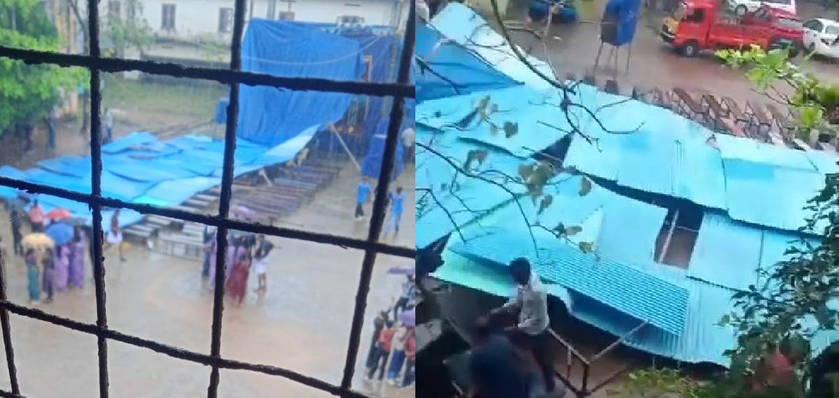 കൊല്ലത്ത് കലോത്സവം നടക്കുന്നതിനിടെ വേദി തകര്ന്നു; അധ്യാപികയ്ക്കും വിദ്യാര്ഥികള്ക്കും പരിക്ക്