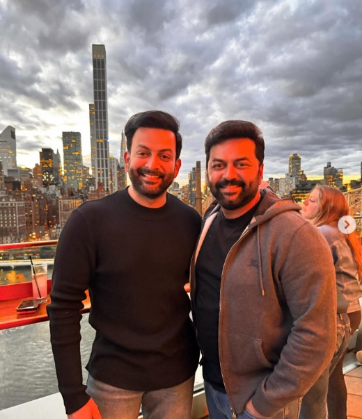 Indrajith and Prithviraj Enjoying at Newyork